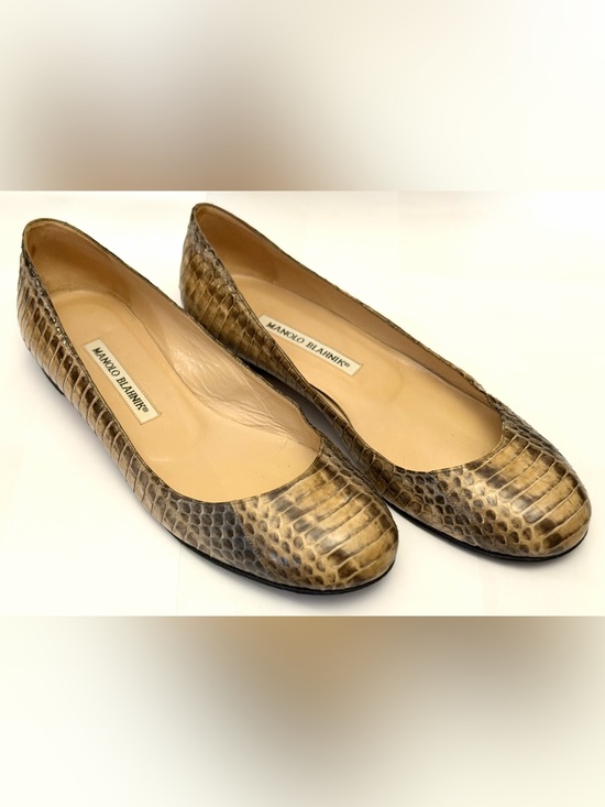 Manolo Blahnik Shoes - Manolo Blahnik $495 Python Ballerina Flats, size 37.5